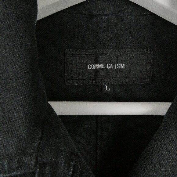Comme Ca Ism Jacket Black Chore Canvas Womens Large Cotton Pockets Japanese - Picture 10 of 13